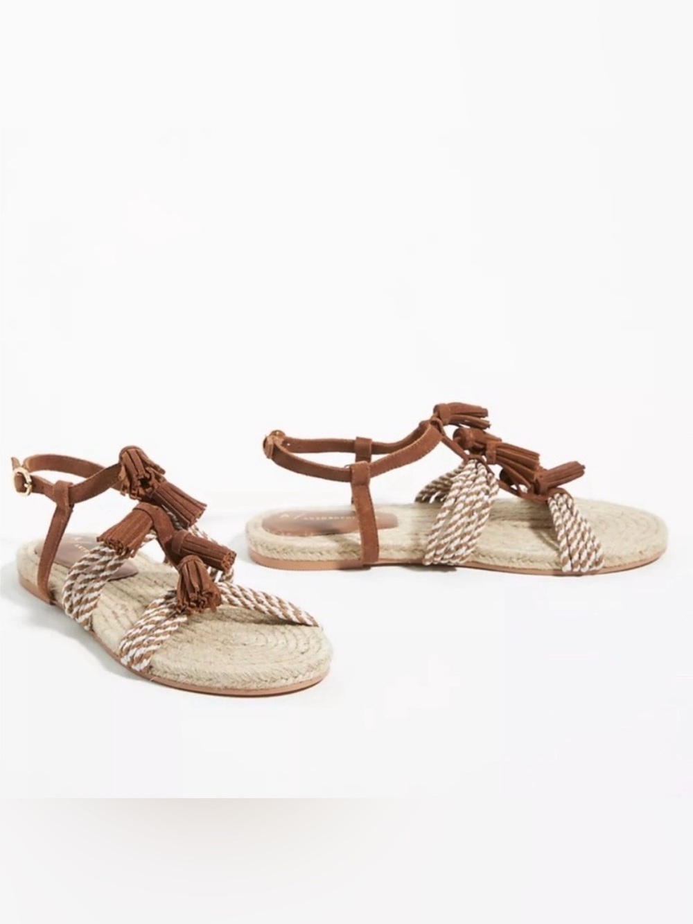 Anthropologie Brown Braided Rope Tassel Sandals ✨🆕